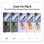 Custodia per telefono in PC ultra sottile con anello Z di GKK, For Galaxy Z Flip8 5G