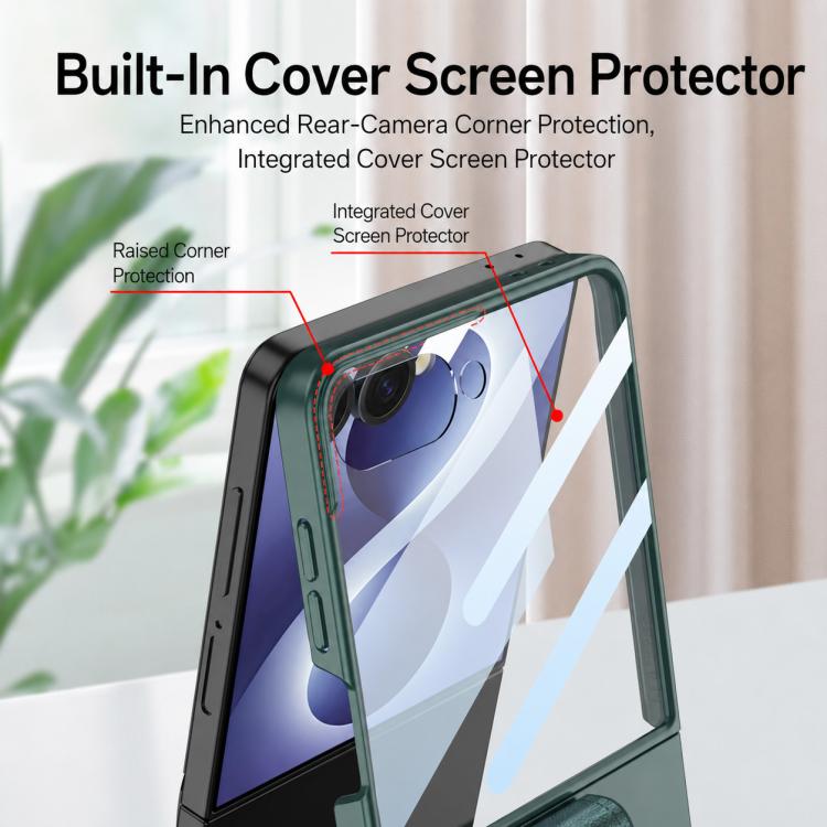 Custodia per telefono in PC ultra sottile con anello Z di GKK, For Galaxy Z Flip8 5G