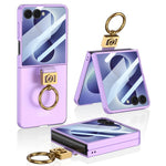 Custodia per telefono in PC ultra sottile con anello Z di GKK, For Galaxy Z Flip8 5G