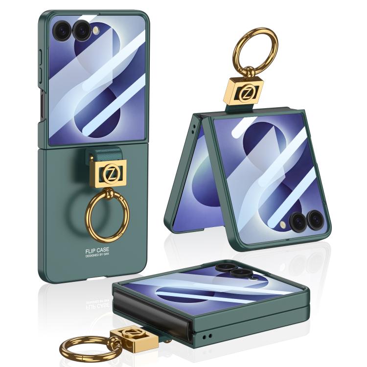 Custodia per telefono in PC ultra sottile con anello Z di GKK, For Galaxy Z Flip8 5G