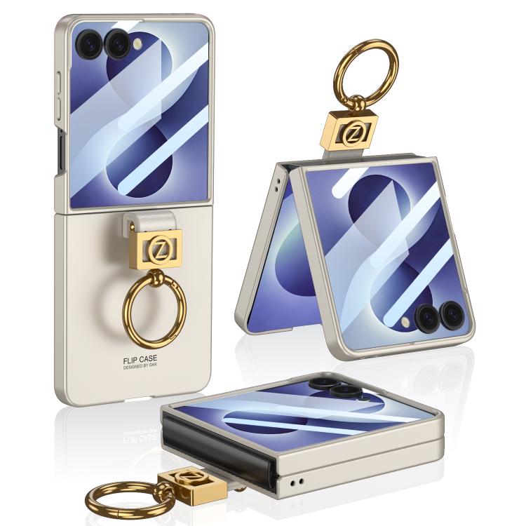 Custodia per telefono in PC ultra sottile con anello Z di GKK, For Galaxy Z Flip8 5G