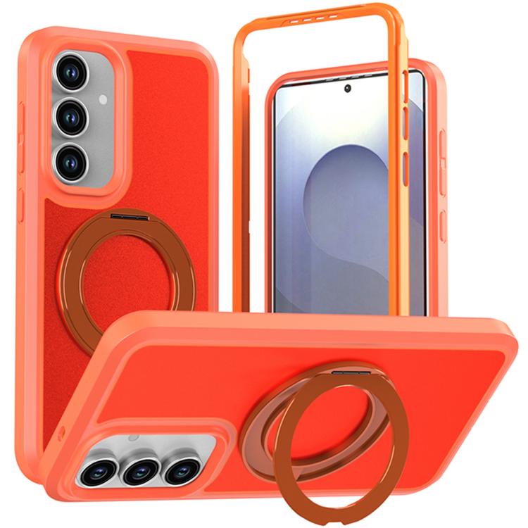 Custodia protettiva magnetica in silicone anti-caduta per telefono con supporto girevole a 360°, For Galaxy S26 / S25 FE 5G, For Galaxy S26+ 5G, For Galaxy S26 Ultra 5G, For Galaxy S26 5G, For Galaxy S25 Ultra 5G