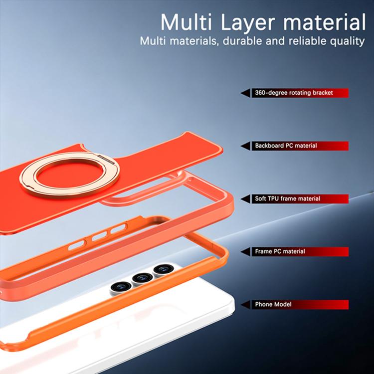 Custodia protettiva magnetica in silicone anti-caduta per telefono con supporto girevole a 360°, For Galaxy S26 / S25 FE 5G, For Galaxy S26+ 5G, For Galaxy S26 Ultra 5G, For Galaxy S26 5G, For Galaxy S25 Ultra 5G