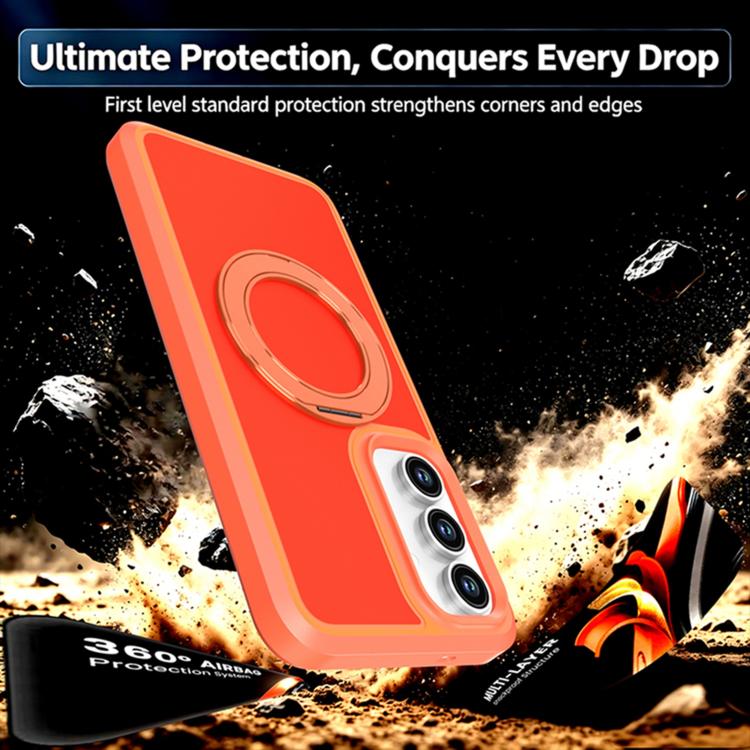 Custodia protettiva magnetica in silicone anti-caduta per telefono con supporto girevole a 360°, For Galaxy S26 / S25 FE 5G, For Galaxy S26+ 5G, For Galaxy S26 Ultra 5G, For Galaxy S26 5G, For Galaxy S25 Ultra 5G