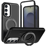 Custodia protettiva magnetica in silicone anti-caduta per telefono con supporto girevole a 360°, For Galaxy S26 / S25 FE 5G, For Galaxy S26+ 5G, For Galaxy S26 Ultra 5G, For Galaxy S26 5G, For Galaxy S25 Ultra 5G