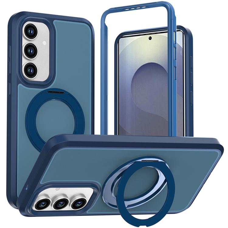 Custodia protettiva magnetica in silicone anti-caduta per telefono con supporto girevole a 360°, For Galaxy S26 / S25 FE 5G, For Galaxy S26+ 5G, For Galaxy S26 Ultra 5G, For Galaxy S26 5G, For Galaxy S25 Ultra 5G