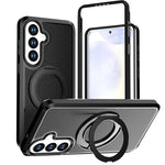 Custodia protettiva magnetica in silicone anti-caduta per telefono con supporto girevole a 360°, For Galaxy S26 / S25 FE 5G, For Galaxy S26+ 5G, For Galaxy S26 Ultra 5G, For Galaxy S26 5G, For Galaxy S25 Ultra 5G