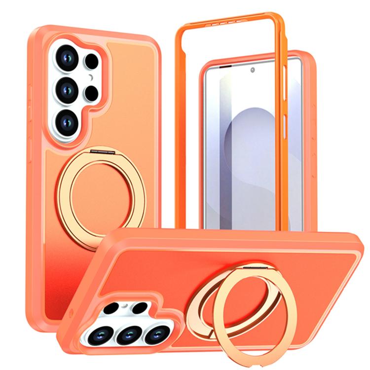 Custodia protettiva magnetica in silicone anti-caduta per telefono con supporto girevole a 360°, For Galaxy S26 / S25 FE 5G, For Galaxy S26+ 5G, For Galaxy S26 Ultra 5G, For Galaxy S26 5G, For Galaxy S25 Ultra 5G