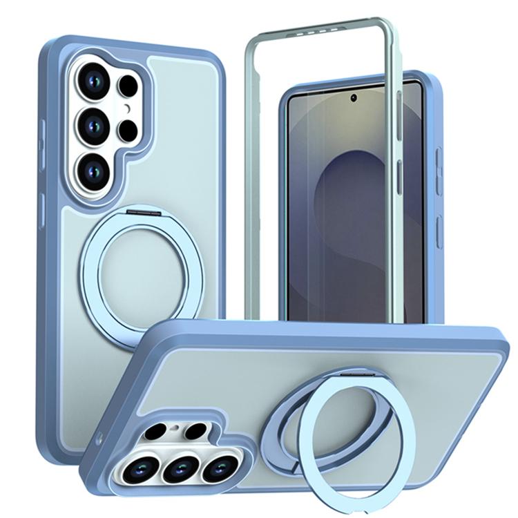 Custodia protettiva magnetica in silicone anti-caduta per telefono con supporto girevole a 360°, For Galaxy S26 / S25 FE 5G, For Galaxy S26+ 5G, For Galaxy S26 Ultra 5G, For Galaxy S26 5G, For Galaxy S25 Ultra 5G