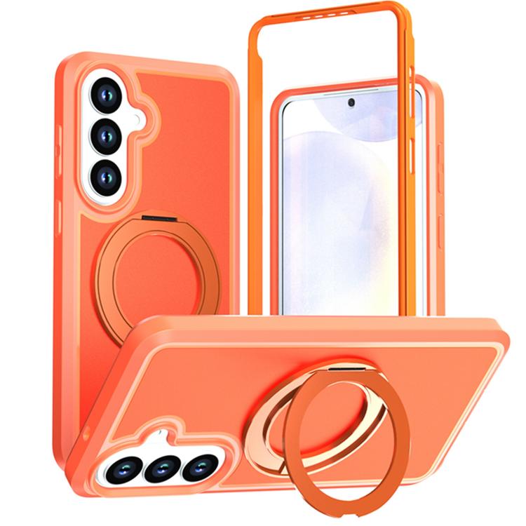 Custodia protettiva magnetica in silicone anti-caduta per telefono con supporto girevole a 360°, For Galaxy S26 / S25 FE 5G, For Galaxy S26+ 5G, For Galaxy S26 Ultra 5G, For Galaxy S26 5G, For Galaxy S25 Ultra 5G