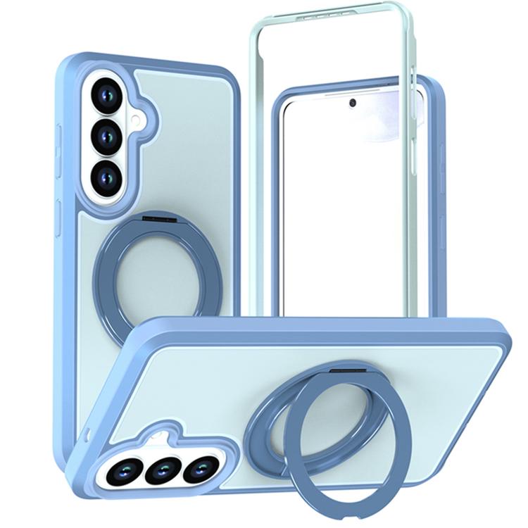 Custodia protettiva magnetica in silicone anti-caduta per telefono con supporto girevole a 360°, For Galaxy S26 / S25 FE 5G, For Galaxy S26+ 5G, For Galaxy S26 Ultra 5G, For Galaxy S26 5G, For Galaxy S25 Ultra 5G