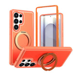 Custodia protettiva magnetica in silicone anti-caduta per telefono con supporto girevole a 360°, For Galaxy S26 / S25 FE 5G, For Galaxy S26+ 5G, For Galaxy S26 Ultra 5G, For Galaxy S26 5G, For Galaxy S25 Ultra 5G