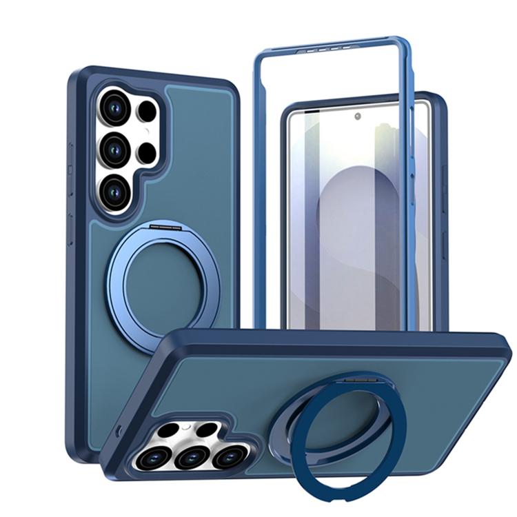 Custodia protettiva magnetica in silicone anti-caduta per telefono con supporto girevole a 360°, For Galaxy S26 / S25 FE 5G, For Galaxy S26+ 5G, For Galaxy S26 Ultra 5G, For Galaxy S26 5G, For Galaxy S25 Ultra 5G