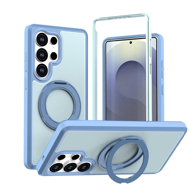 Custodia protettiva magnetica in silicone anti-caduta per telefono con supporto girevole a 360°, For Galaxy S26 / S25 FE 5G, For Galaxy S26+ 5G, For Galaxy S26 Ultra 5G, For Galaxy S26 5G, For Galaxy S25 Ultra 5G