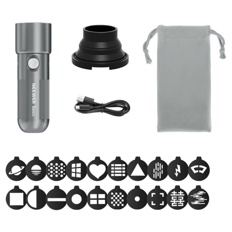 NEEWER BASICS FL10 Torcia fotografica portatile da 10W, Kit with 20 Filters & Snoot & Bag, FL10 Light Kit with Tripod