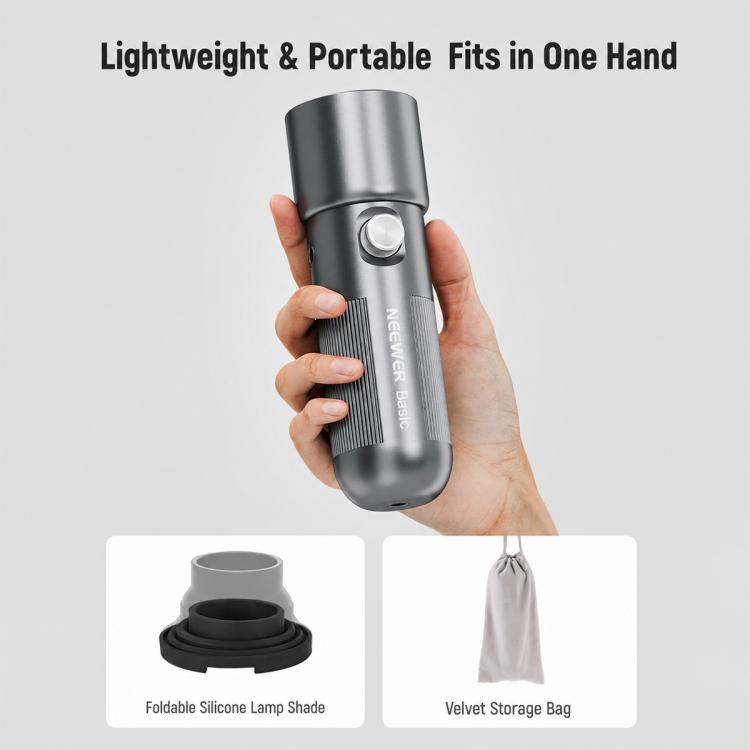 NEEWER BASICS FL10 Torcia fotografica portatile da 10W, Kit with 20 Filters & Snoot & Bag, FL10 Light Kit with Tripod