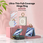 Custodia magnetica per telefono GKK con cerniera ultra sottile integrata e copertura completa, con anello., For Galaxy Z Flip8 5G