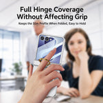 Custodia magnetica per telefono GKK con cerniera ultra sottile integrata e copertura completa, con anello., For Galaxy Z Flip8 5G