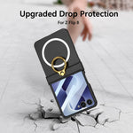 Custodia magnetica per telefono GKK con cerniera ultra sottile integrata e copertura completa, con anello., For Galaxy Z Flip8 5G
