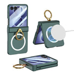 Custodia magnetica per telefono GKK con cerniera ultra sottile integrata e copertura completa, con anello., For Galaxy Z Flip8 5G