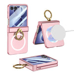 Custodia magnetica per telefono GKK con cerniera ultra sottile integrata e copertura completa, con anello., For Galaxy Z Flip8 5G