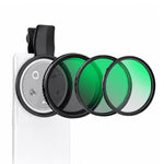 Kit di filtri per obiettivo cellulare NEEWER da 67 mm, 7-Piece Filter Kit, HD ND2-32 Filter+ Magnetic Clip, HD ND2-32 Filter+Threaded Clip, HD CPL Filter+Threaded Clip, Cold Shoe Phone Clip No Filter, ND2-32+CPL+Black Diffusion Filter