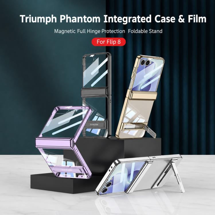 Custodia magnetica integrata GKK per telefono Triumph Phantom con supporto, For Galaxy Z Flip8 5G