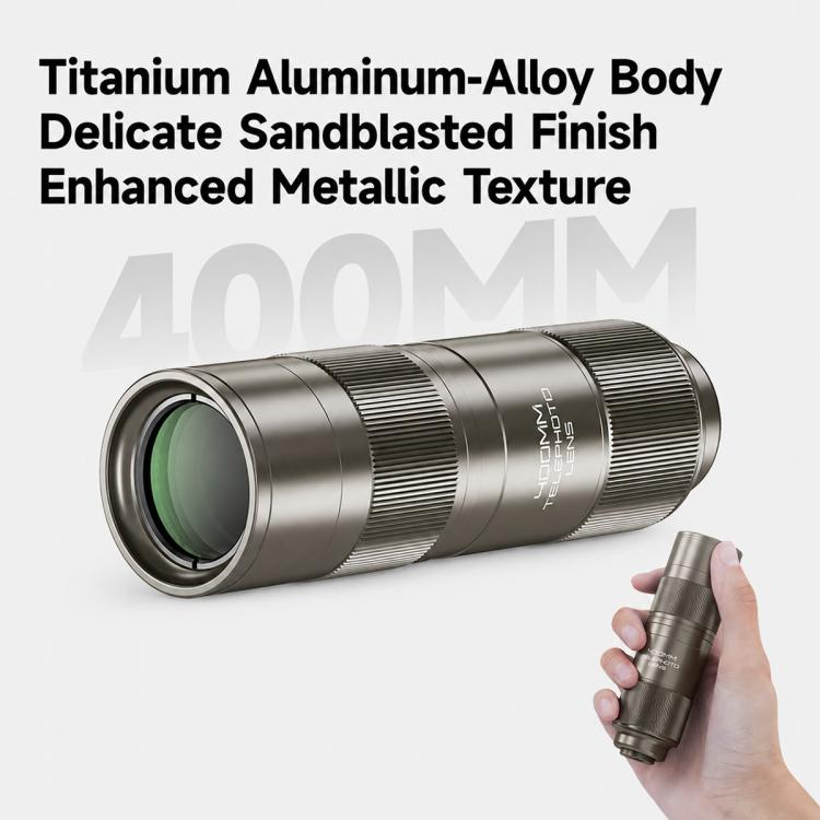Teleobiettivo NEEWER LS-78 da 400 mm per smartphone con clip di fissaggio filettata da 17 mm.