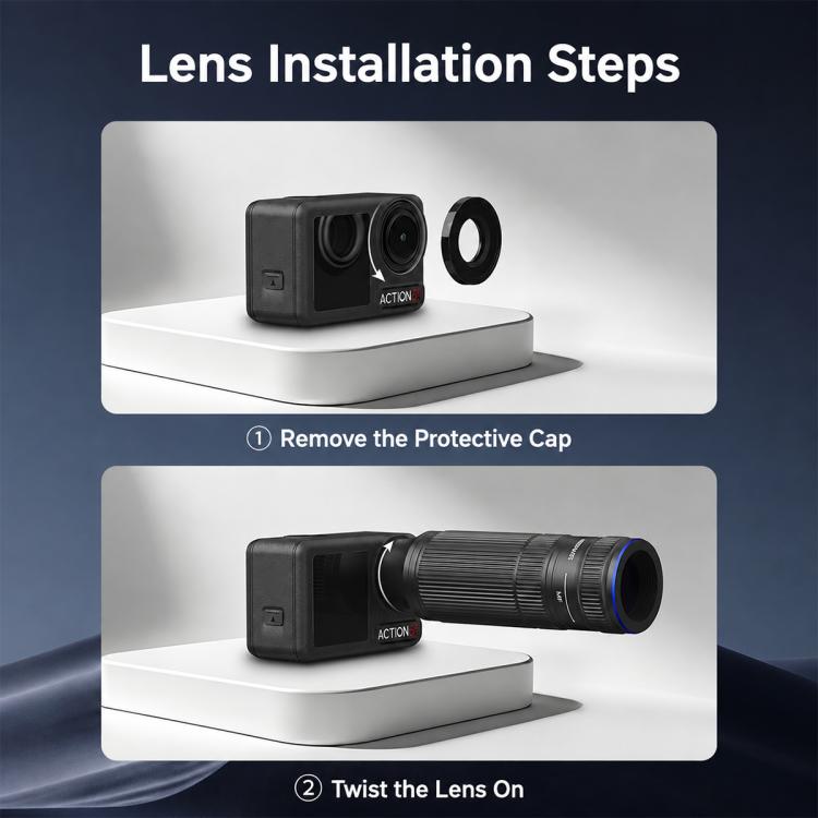 Teleconvertitore per lente d'ingrandimento NEEWER LS-88, For DJI Action 5 Pro / 4 / nano