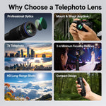 Teleconvertitore per lente d'ingrandimento NEEWER LS-88, For DJI Action 5 Pro / 4 / nano