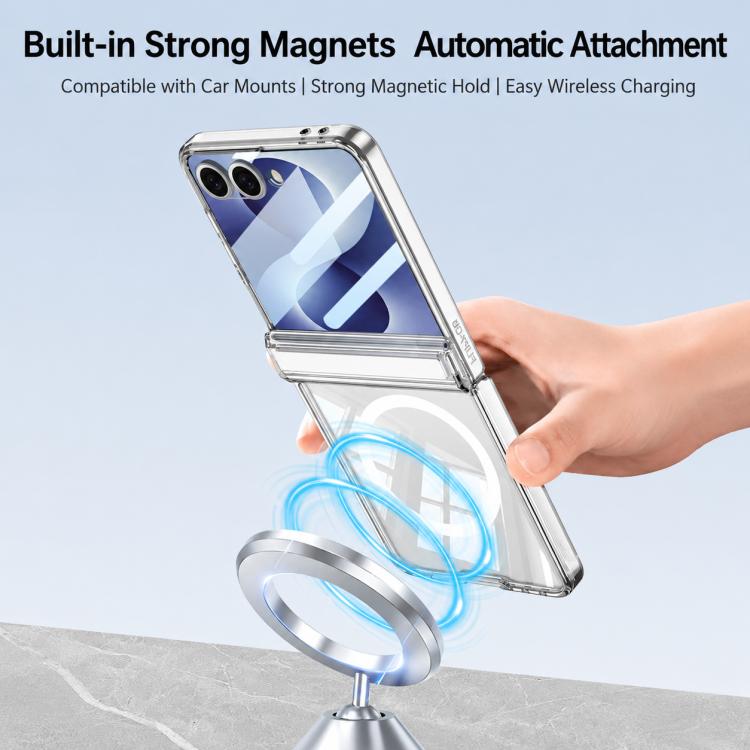 GKK Integrated Folding Transparent Magnetic Phone Case, For Galaxy Z Flip8 5G