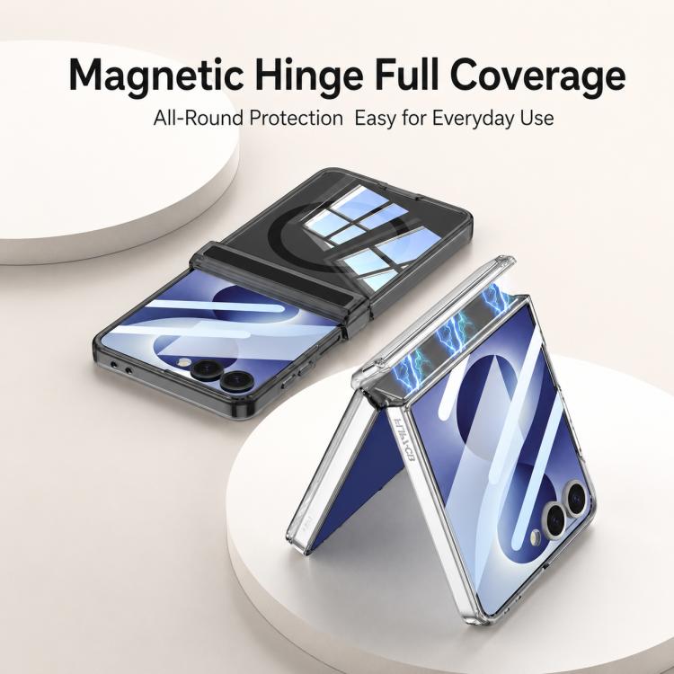 GKK Integrated Folding Transparent Magnetic Phone Case, For Galaxy Z Flip8 5G