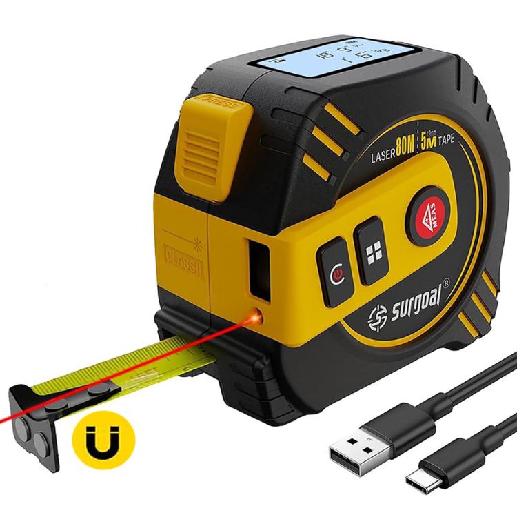 ARTBULL Telemetro laser a infrarossi ricaricabile 2 in 1, metro a nastro