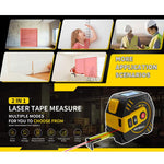 ARTBULL Telemetro laser a infrarossi ricaricabile 2 in 1, metro a nastro
