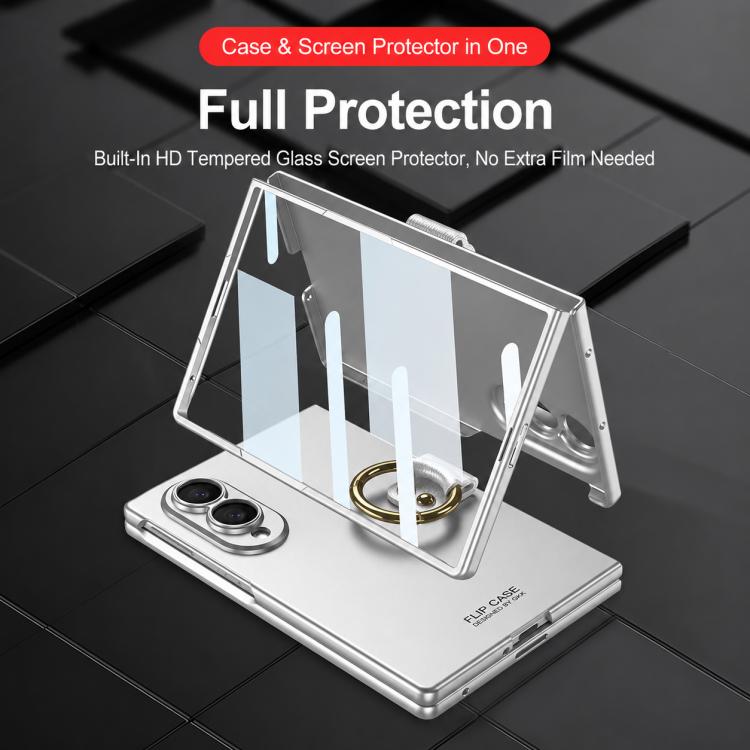 Custodia per telefono GKK integrata ultra sottile in PC con copertura completa e anello di supporto, For Galaxy Z Fold8 5G
