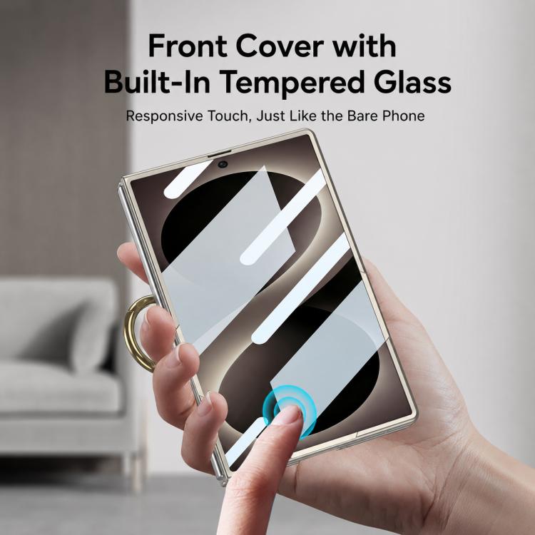 Custodia per telefono GKK integrata ultra sottile in PC con copertura completa e anello di supporto, For Galaxy Z Fold8 5G