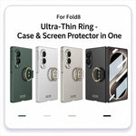 Custodia per telefono GKK integrata ultra sottile in PC con copertura completa e anello di supporto, For Galaxy Z Fold8 5G
