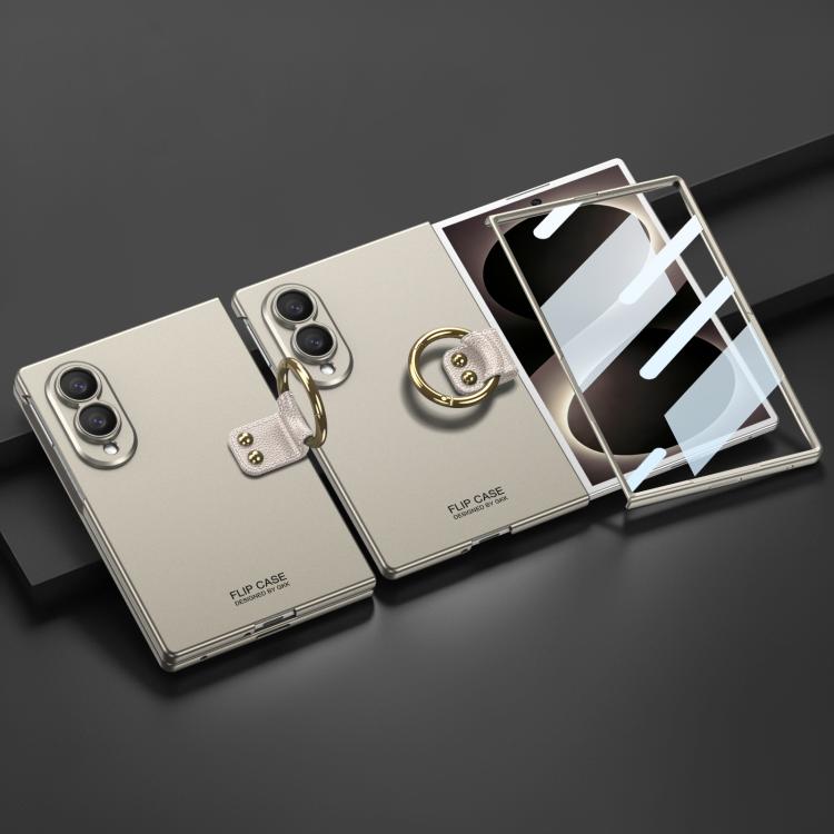 Custodia per telefono GKK integrata ultra sottile in PC con copertura completa e anello di supporto, For Galaxy Z Fold8 5G