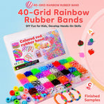2500 pezzi/scatola, 40 griglie di elastici arcobaleno, kit fai da te per la creazione di braccialetti., 2500 PCS/Box 40-grid