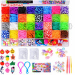 2500 pezzi/scatola, 40 griglie di elastici arcobaleno, kit fai da te per la creazione di braccialetti., 2500 PCS/Box 40-grid