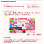 2500 pezzi/scatola, 40 griglie di elastici arcobaleno, kit fai da te per la creazione di braccialetti., 2500 PCS/Box 40-grid