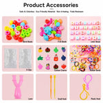 2500 pezzi/scatola, 40 griglie di elastici arcobaleno, kit fai da te per la creazione di braccialetti., 2500 PCS/Box 40-grid