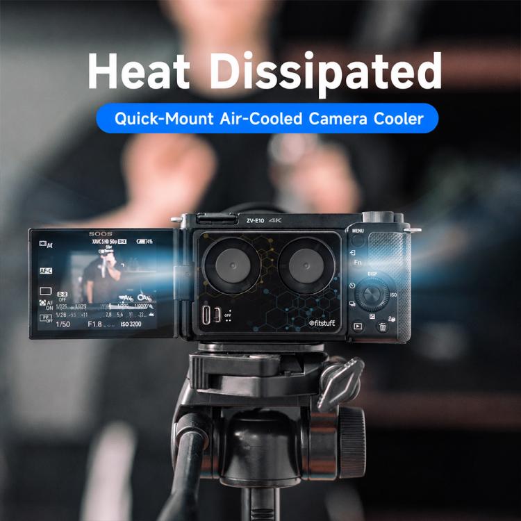 Ventola di raffreddamento per fotocamera compatibile con Sony A7M4 / ZVE1 / A6700 / A7C2, ZV-E10 / ZV1 / A7C / FX3, Canon 70D / R6 / R6 Mark II / R7, Fuji X-T4 / X-S10