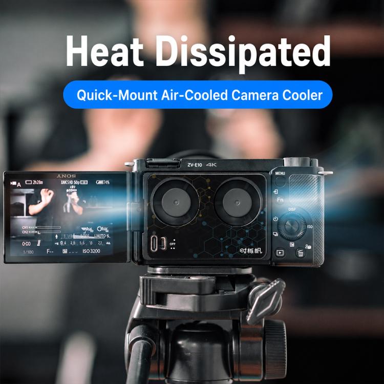 Ventola di raffreddamento per fotocamera compatibile con Sony A7M4 / ZVE1 / A6700 / A7C2, ZV-E10 / ZV1 / A7C / FX3, Canon 70D / R6 / R6 Mark II / R7, Fuji X-T4 / X-S10