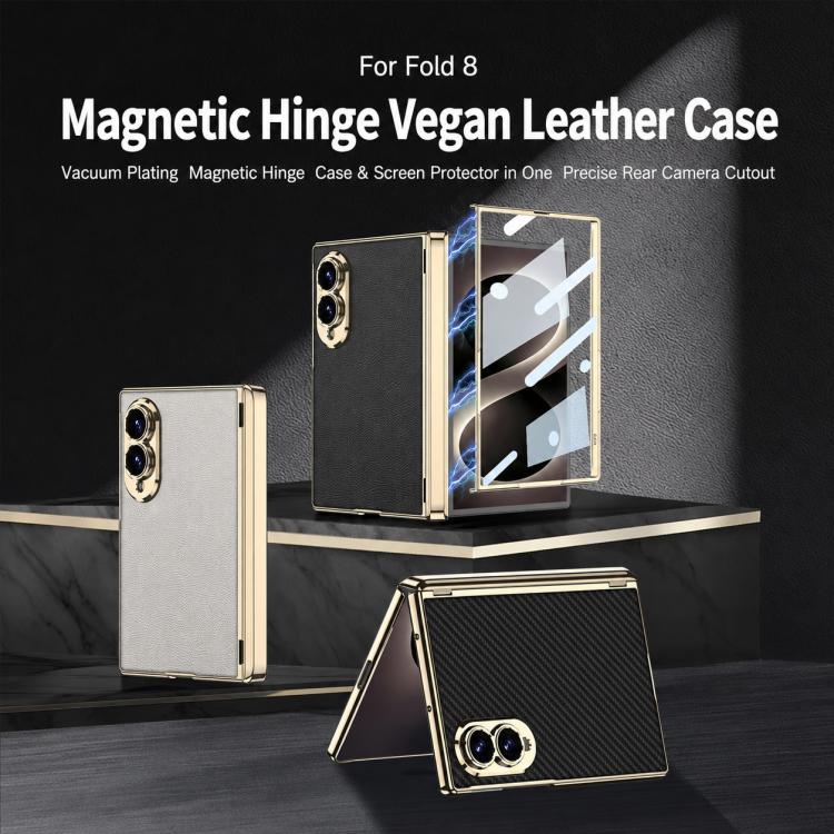 Custodia per telefono GKK Phantom in pelle vegana con cerniera magnetica integrata e chiusura pieghevole., For Galaxy Z Fold8 5G