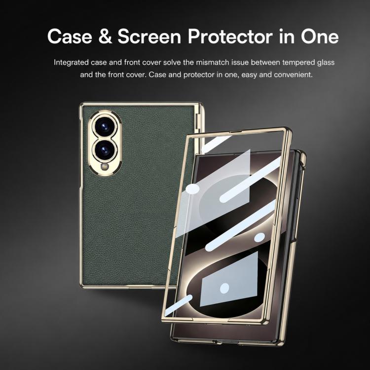 Custodia per telefono GKK Phantom in pelle vegana con cerniera magnetica integrata e chiusura pieghevole., For Galaxy Z Fold8 5G