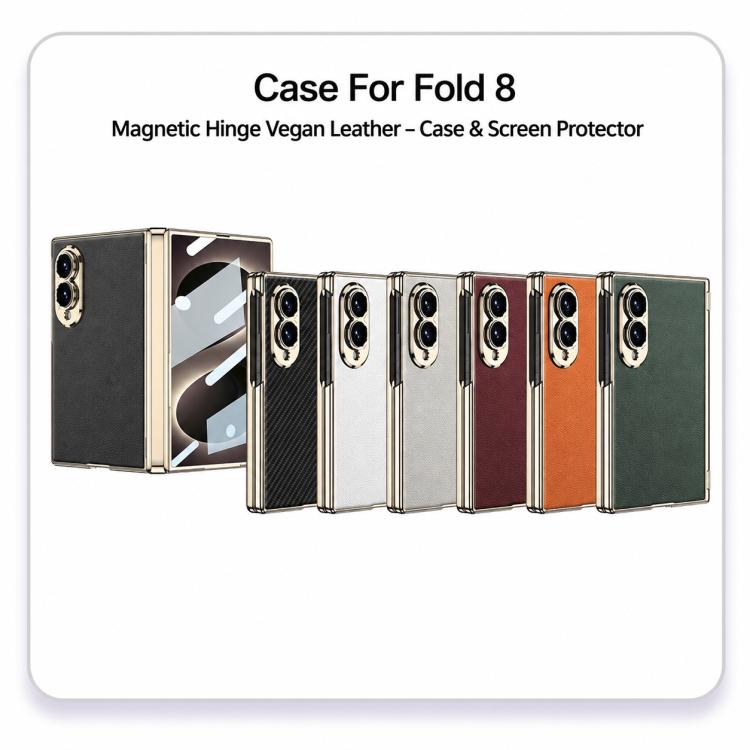 Custodia per telefono GKK Phantom in pelle vegana con cerniera magnetica integrata e chiusura pieghevole., For Galaxy Z Fold8 5G