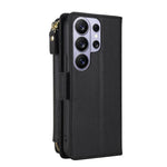 Portafoglio romboidale con cerniera e texture litchi, custodia per telefono in pelle vegana con cinturino, For Galaxy S26 Ultra 5G