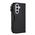 Portafoglio romboidale con cerniera e texture litchi, custodia per telefono in pelle vegana con cinturino, For Galaxy A57 5G