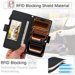 Portafoglio romboidale con cerniera e texture litchi, custodia per telefono in pelle vegana con cinturino, For iPhone 17 Pro Max, For iPhone 17 Pro